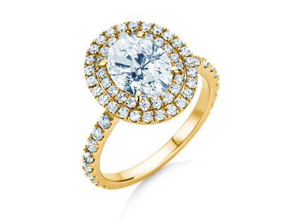 Verlobungsring The Orbit in 9K Gelbgold mit Labordiamanten 0,94ct E/VS