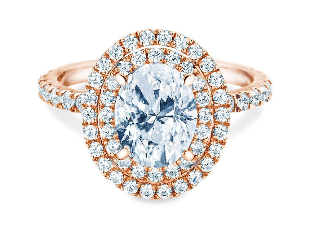 Verlobungsring The Orbit in 14K Roségold mit Labordiamanten 1,33ct E/VS