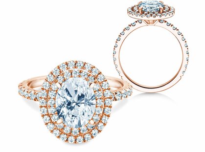 Verlobungsring The Orbit in 14K Roségold mit Diamanten 0,94ct G/SI