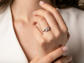 Verlobungsring Toi et Moi Pear & Emerald Labordiamant
