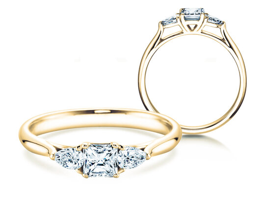 Verlobungsring Vivid Asscher in 14K Gelbgold mit Diamanten 0,53ct G/SI