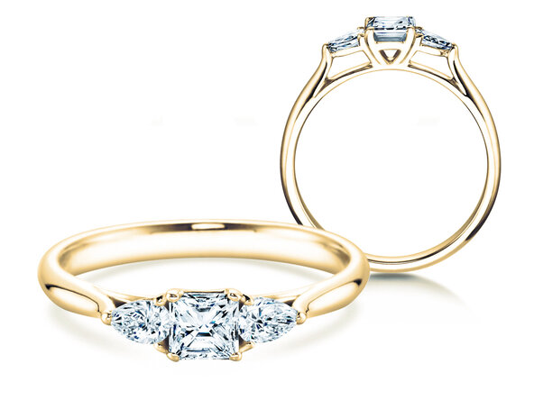 Verlobungsring Vivid Asscher in 14K Gelbgold mit Diamanten 0,53ct G/SI