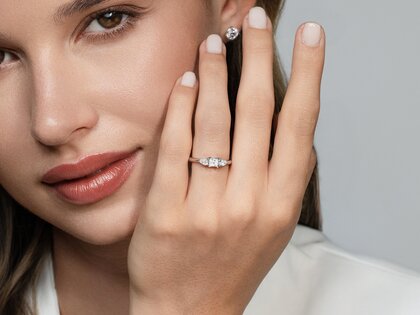 Verlobungsring Vivid Asscher in 14K Weißgold mit Diamanten 0,53ct G/SI