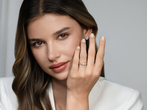 Verlobungsring Vivid Asscher in 14K Weißgold mit Diamanten 0,53ct G/SI