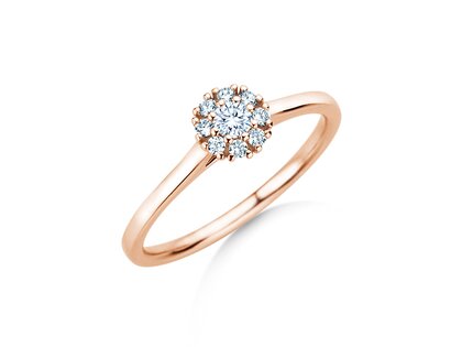 Verlobungsring Bloom in 18K Roségold mit Diamanten 0,22ct G/SI