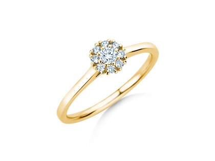 Verlobungsring Bloom in 14K Gelbgold mit Diamanten 0,22ct G/SI