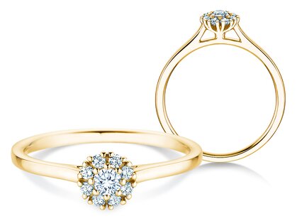 Verlobungsring Bloom in 18K Gelbgold mit Diamanten 0,22ct G/SI