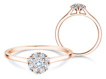 Verlobungsring Bloom in 14K Roségold mit Diamanten 0,31ct G/SI