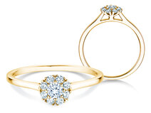 Verlobungsring Bloom in 14K Gelbgold mit Diamanten 0,31ct G/SI