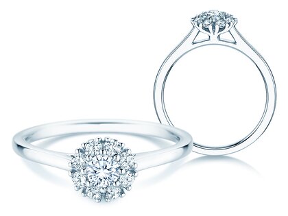 Verlobungsring Bloom in 14K Weißgold mit Diamanten 0,40ct G/SI