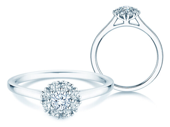 Verlobungsring Bloom in 14K Weißgold mit Diamanten 0,40ct G/SI