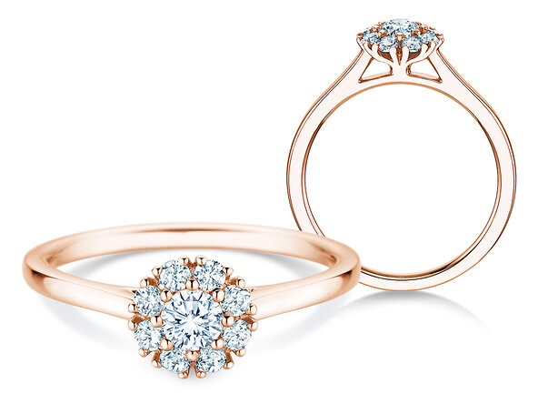 Verlobungsring Bloom in 14K Roségold mit Diamanten 0,40ct G/SI
