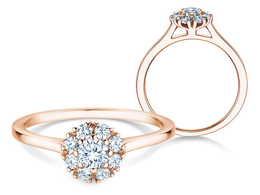 Verlobungsring Bloom in 9K Roségold mit Diamanten 0,49ct G/SI