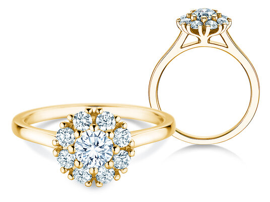 Verlobungsring Bloom in 18K Gelbgold mit Diamanten 0,90ct G/SI