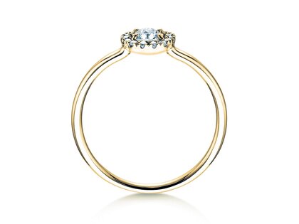 Verlobungsring Flower in 18K Gelbgold mit Diamanten 0,33ct G/SI