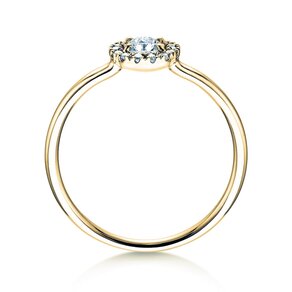 Verlobungsring Flower in 18K Gelbgold mit Diamanten 0,33ct G/SI
