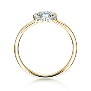 Verlobungsring Flower in 14K Gelbgold mit Diamanten 0,49ct G/SI