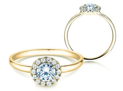 Verlobungsring Flower in Gelbgold