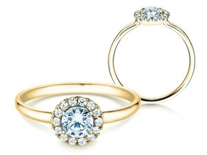 Verlobungsring Flower in Gelbgold