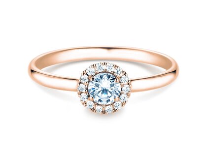 Verlobungsring Flower in 18K Roségold mit Diamanten 0,33ct G/SI
