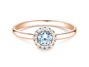 Verlobungsring Flower in 18K Roségold mit Diamanten 0,33ct G/SI
