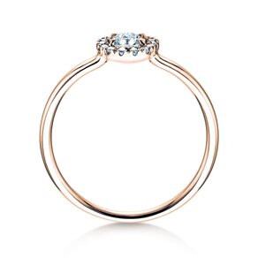 Verlobungsring Flower in 18K Roségold mit Diamanten 0,33ct G/SI
