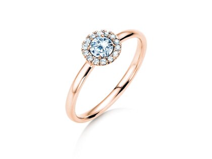 Verlobungsring Flower in 18K Roségold mit Diamanten 0,33ct G/SI