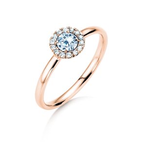 Verlobungsring Flower in 18K Roségold mit Diamanten 0,33ct G/SI