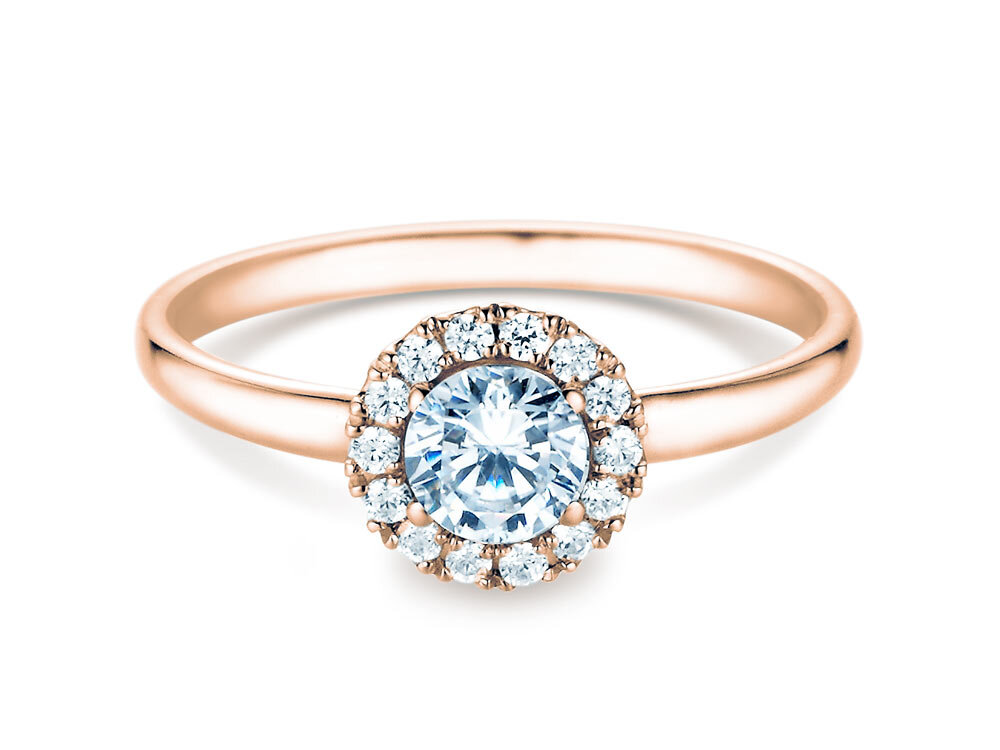 Verlobungsring Flower in 18K Roségold mit Diamanten 1,10ct G/SI