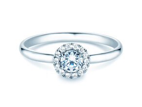 Verlobungsring Flower in 18K Weißgold mit Diamanten 0,33ct G/SI