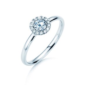 Verlobungsring Flower in 18K Weißgold mit Diamanten 0,33ct G/SI