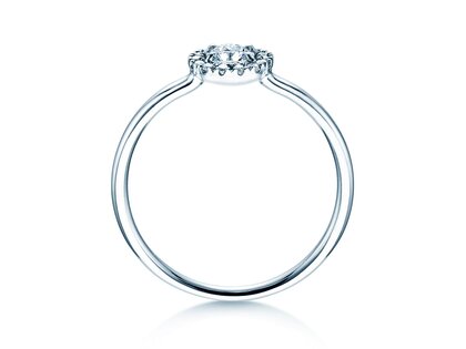 Verlobungsring Flower in 18K Weißgold mit Diamanten 0,33ct G/SI