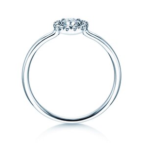 Verlobungsring Flower in 18K Weißgold mit Diamanten 0,33ct G/SI