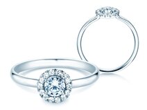 Verlobungsring Flower in Platin 950/- mit Diamanten 0,49ct G/SI