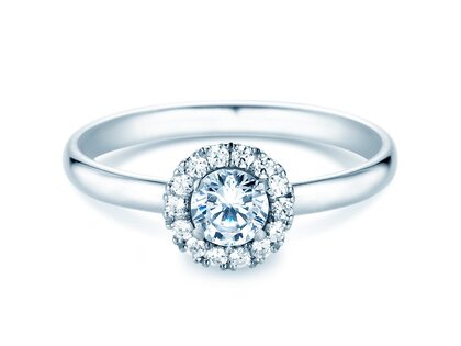 Verlobungsring Flower in Platin