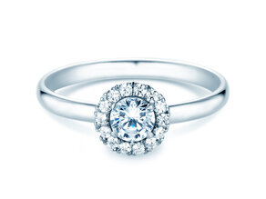 Verlobungsring Flower in Platin