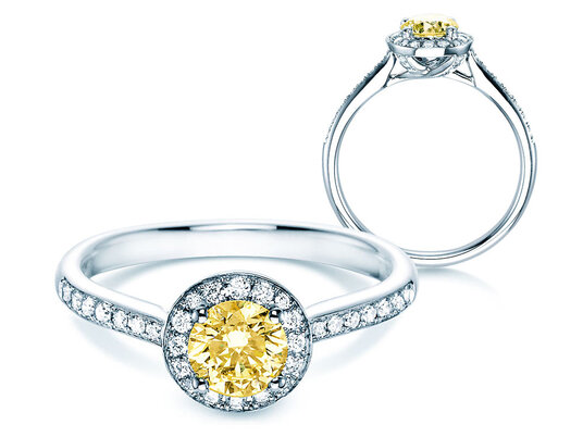 Verlobungsring Halo Intense in 18K Weißgold mit Diamanten 0,78ct