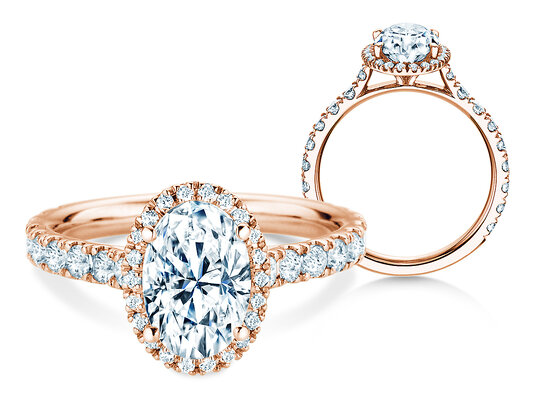 Verlobungsring Pure Emotion in 14K Roségold mit Labordiamanten 0,61ct E/VS