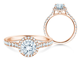 Verlobungsring Pure Infinity in 9K Roségold mit Diamanten 0,65ct G/SI