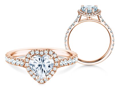 Verlobungsring Pure Love in 14K Roségold mit Diamanten 0,65ct G/SI