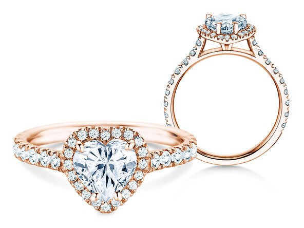 Verlobungsring Pure Love in 14K Roségold mit Diamanten 0,65ct G/SI