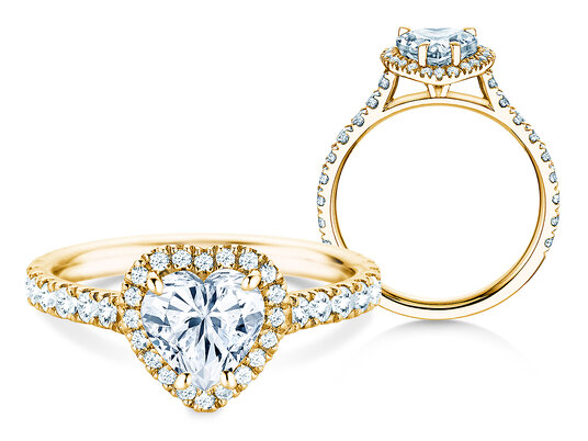 Verlobungsring Pure Love in 9K Gelbgold mit Labordiamanten 0,65ct E/VS
