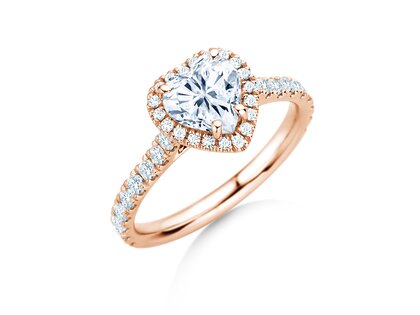 Verlobungsring Pure Love in 14K Roségold mit Diamanten 0,65ct G/SI