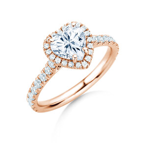 Verlobungsring Pure Love in 14K Roségold mit Diamanten 0,65ct G/SI