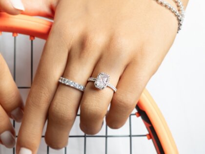 Verlobungsring Radiant Halo Pavé in 14K Gelbgold mit Diamanten 2,02ct G/SI