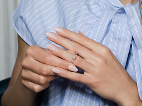 Verlobungsring Radiant Halo Pavé in 9K Gelbgold mit Diamanten 0,58ct G/SI