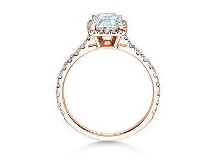 Verlobungsring Radiant Halo Pavé in Roségold