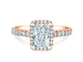 Verlobungsring Radiant Halo Pavé in Roségold