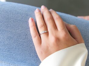 Verlobungsring 3 Stones in 18K Weißgold mit Diamanten 1,00ct G/SI