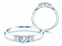 Verlobungsring 3 Stones in 18K Weißgold mit Diamanten 0,20ct G/SI